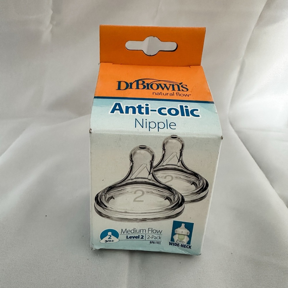NIB Dr. browns anti colic nipple medium flow Level 2 - 2 pack New